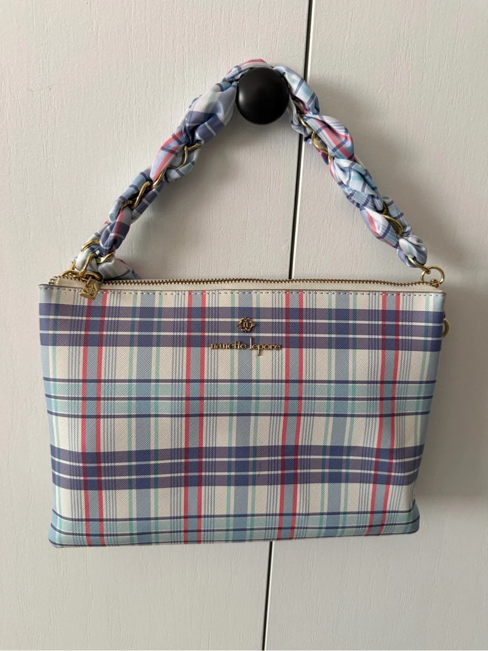 Nanette Lepore Pastel Plaid Crossbody Bag in Blue, Pink, Cream & Lavender